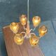 Swedish mid-century chandelier T526 with amber glass by Hans-Agne Jakobsson for Hans-Agne Jakobsson Ab, 1960s.