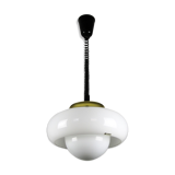 White and gold Space Age pendant lamp by Harvey Guzzini for Meblo, 1970s