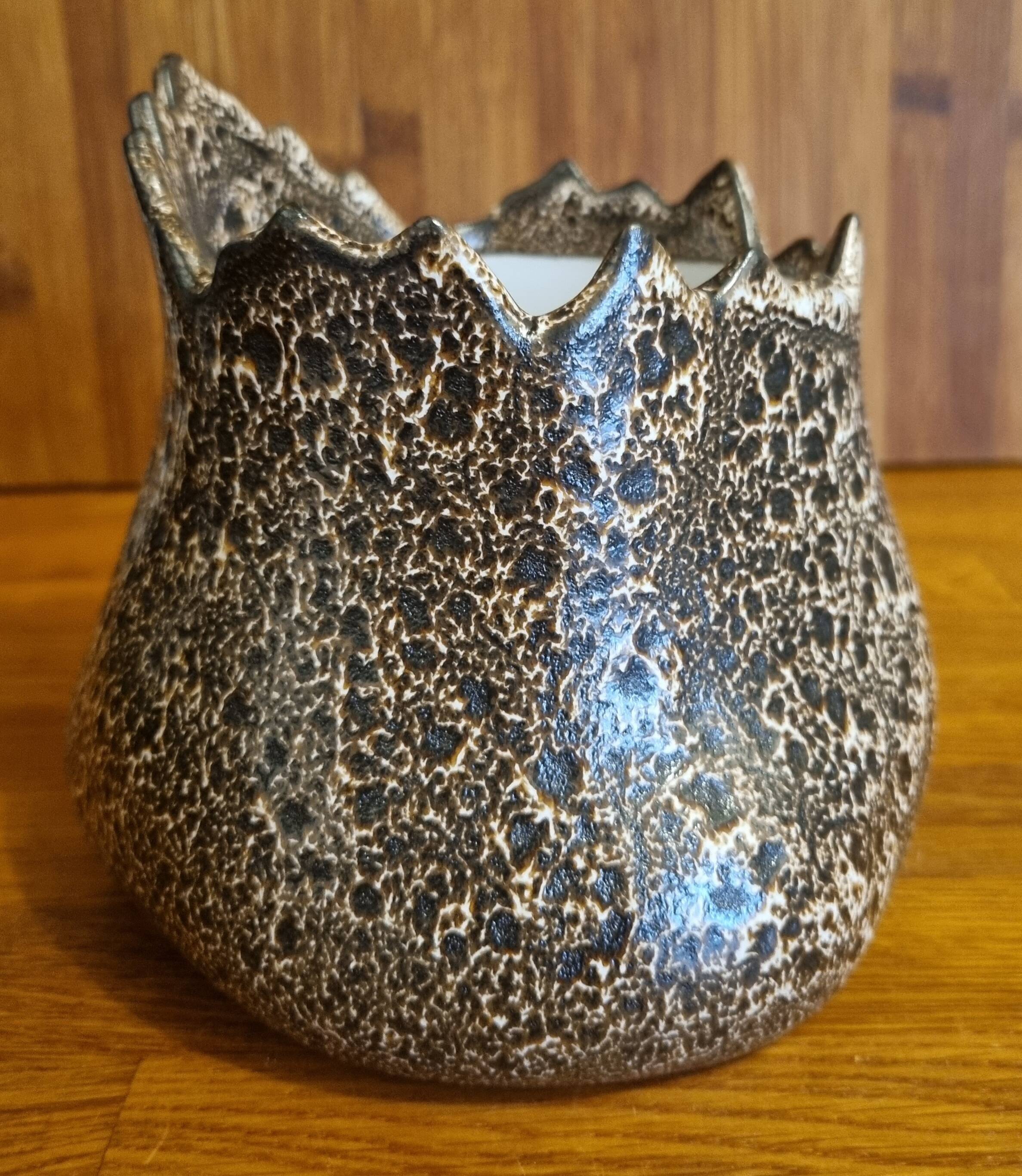 Brown ceramic planter