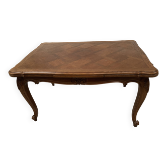 Louis XV style table in solid oak, 20th century
