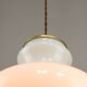 Mid-Century Italian Brass and Opaline Pendant Lamp