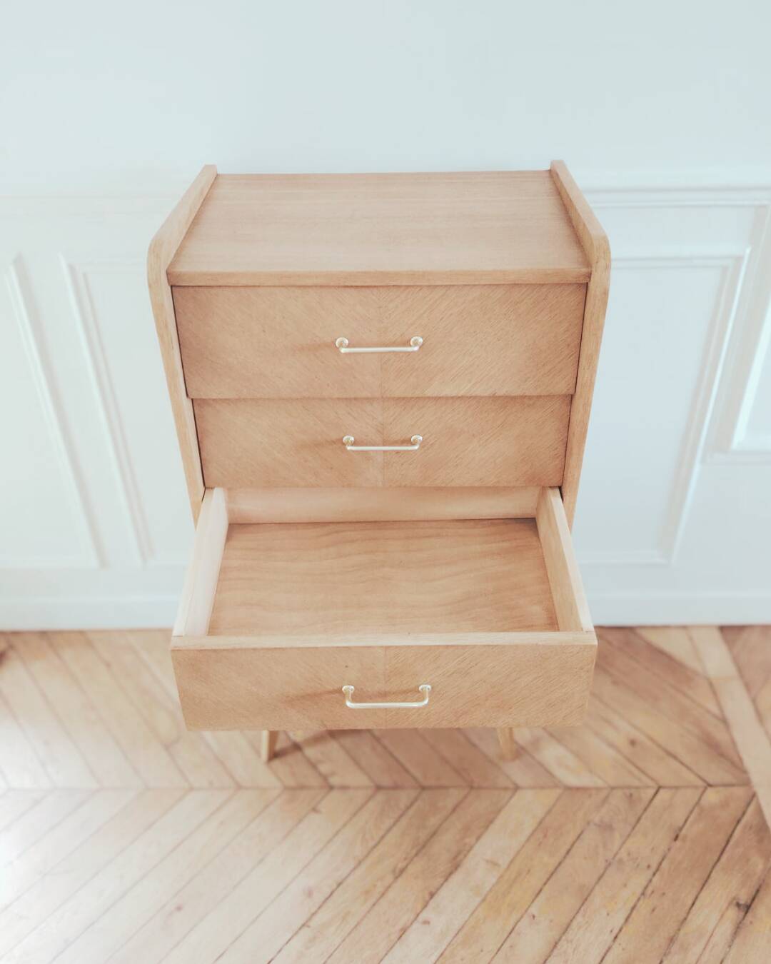 Renovated vintage chest of drawers, Scandinavian style, 1950s-60s.