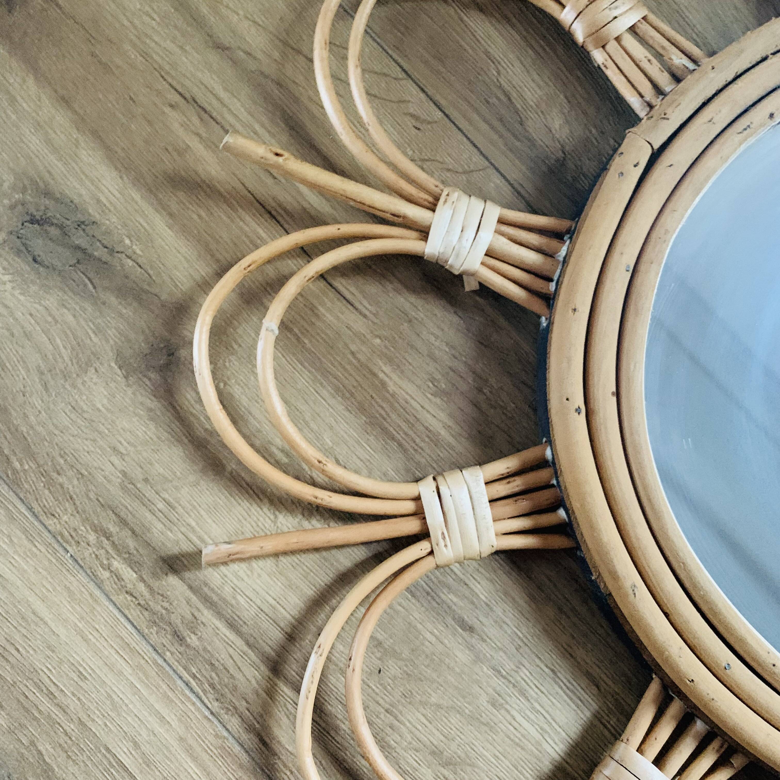 Vintage rattan mirror