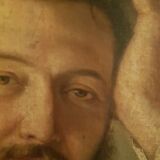 Oil on canvas noble portrait frame mounted key