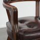 Set of four cowhide leather Chesterfield dining chairs in English style