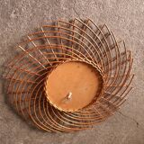 Miroir en rotin vintage