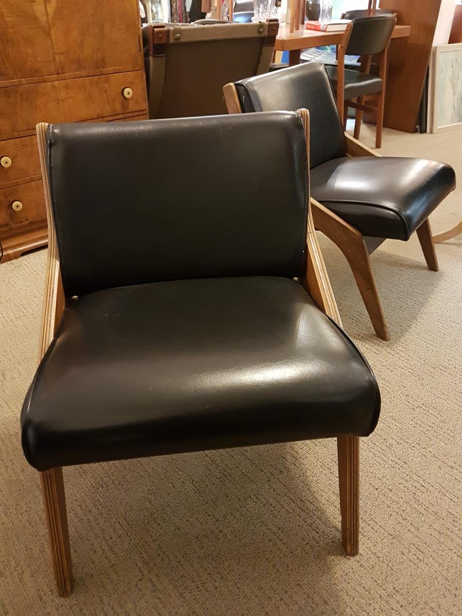 Pair of chairs by Morris of Gibson 1960 vinyl s