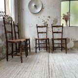 Set of rustic Provençal mulched chairs
