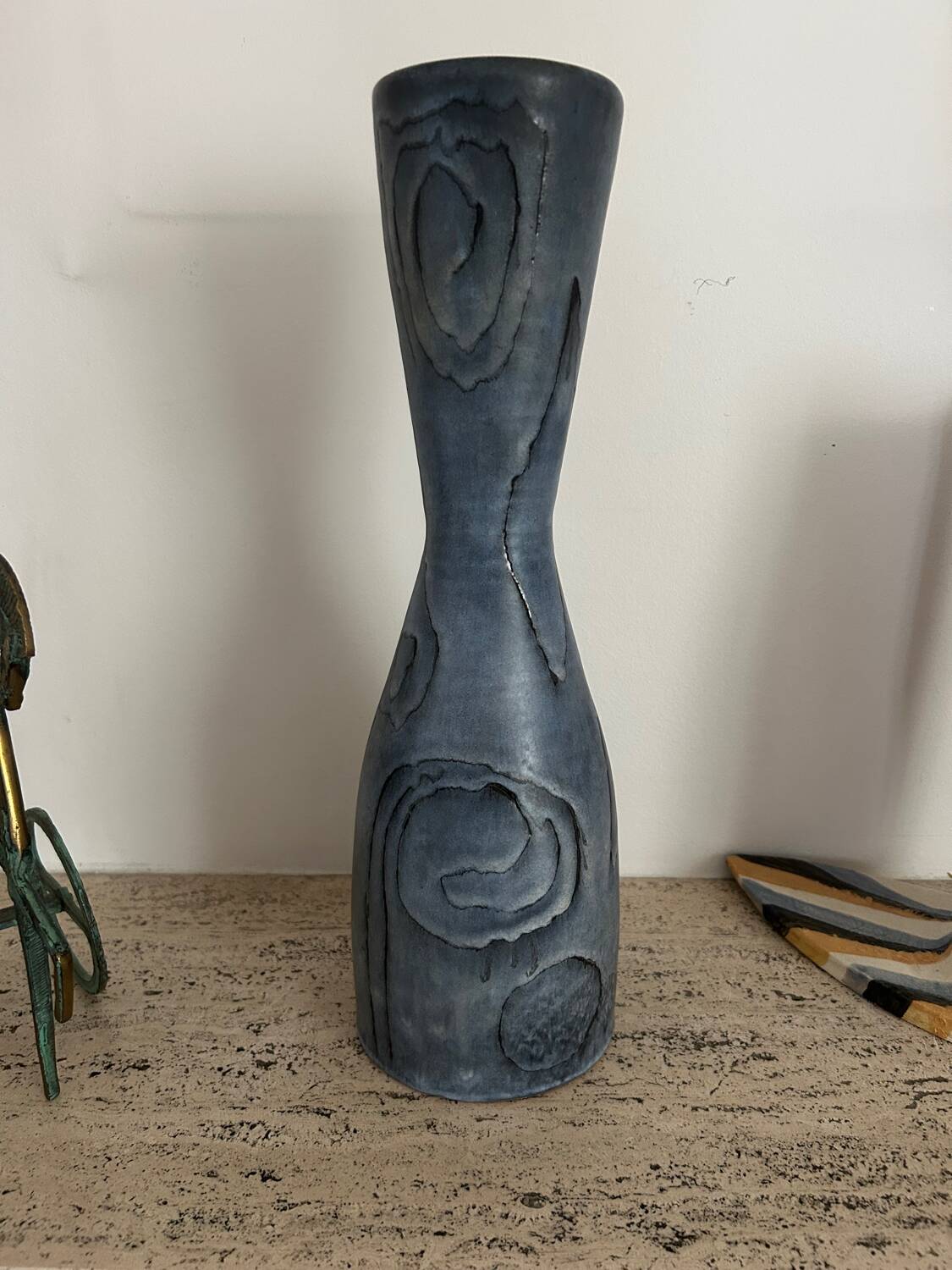 Blue ceramic vase