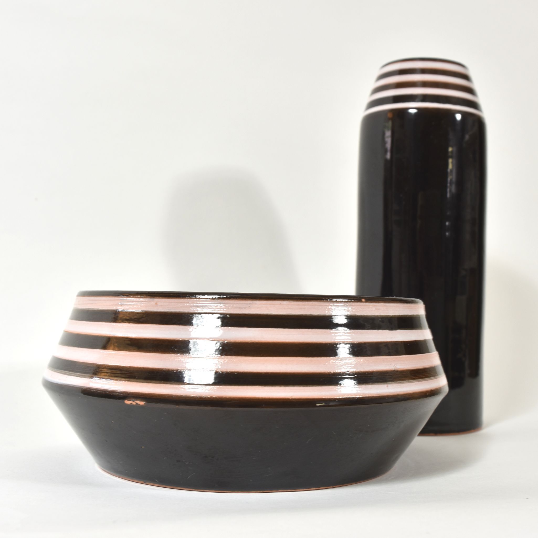 Set of bowl and vase, keralit litomyšl 1970s