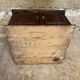 Vintage pathé vinyl record storage cabinet with 2 wooden compartments and hinged doors (wine)