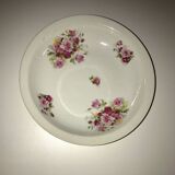 Plat creux en porcelaine à feu motifs fleuries