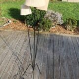Black metal tripod floor lamp 1950