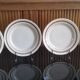4 flat plates in earthenware, St Amand, Newton service