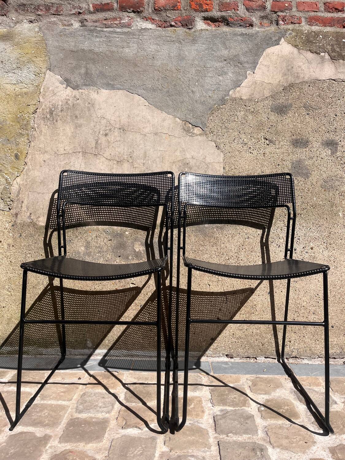 2 Italian chairs Full Metal - 1980