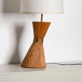 Lampe de table en rotin en forme de sablier