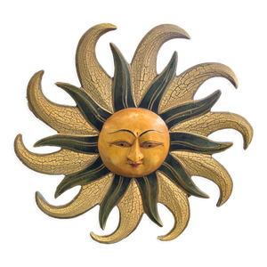 Déco Murale Soleil Et Lotus En Bois - 30 Cm - Art Spirituel à Peindre Soi-même - Cadeau