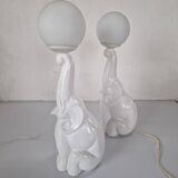 Une paire de lampes éléphant en céramique néo-art déco