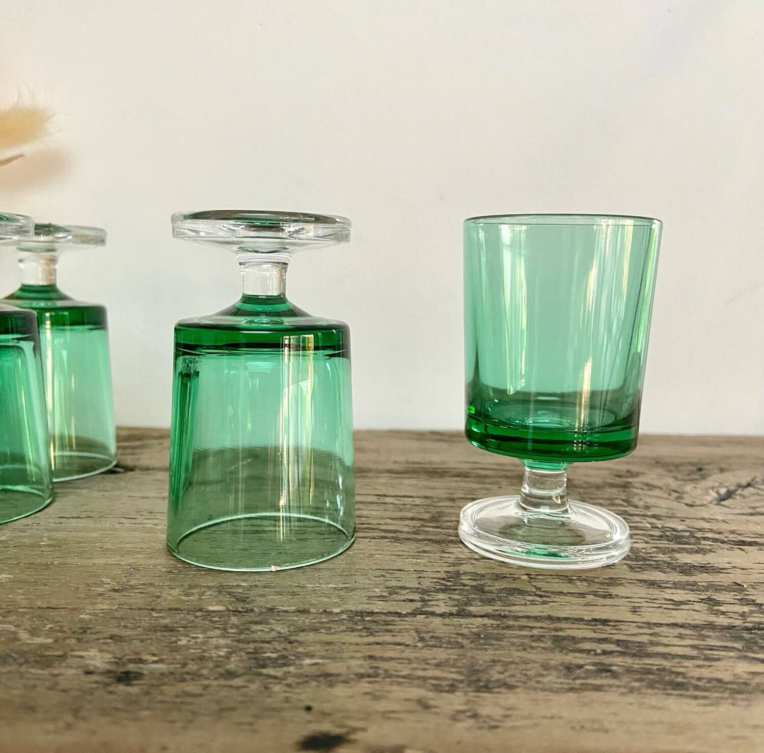 6 vintage Luminarc France liqueur glasses