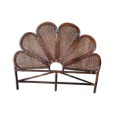 Bamboo headboard, rattan, vintage, pan tail, 60s