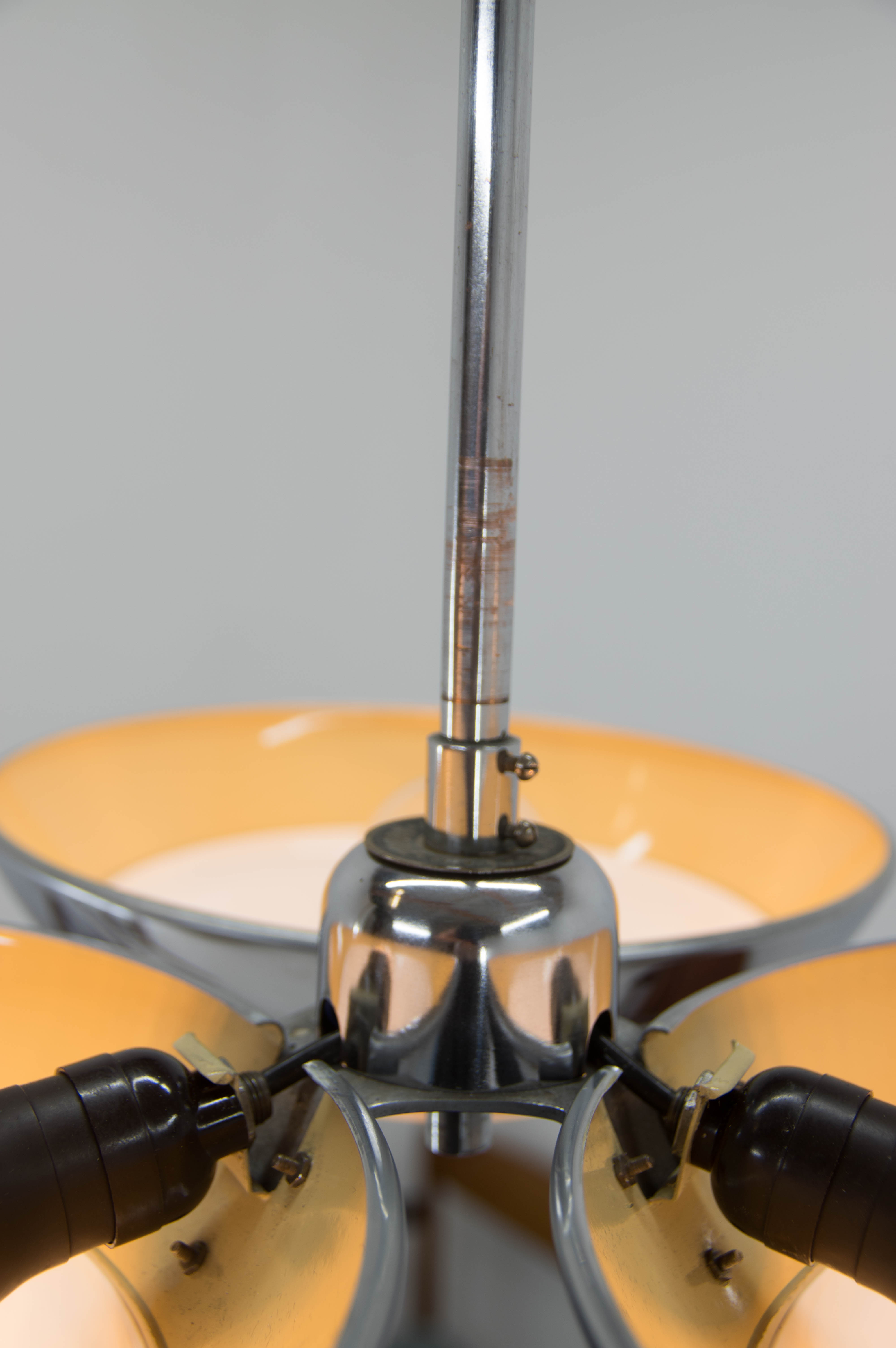 Chrome-Plated Functionalist Chandelier by Zukov, 1940s