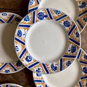Set of 8 antique flat plates - Canada from Moulin des Loups