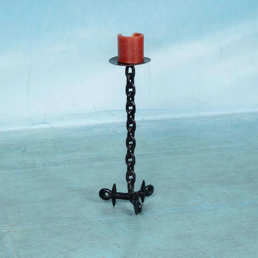 Brutalist metal candlestick, minimalist iron candlestick.