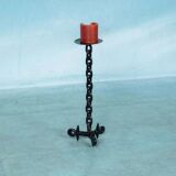 Brutalist metal candlestick, minimalist iron candlestick.