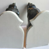 Ancient ceramic art deco bookends, elephant on terrace, no. 2325