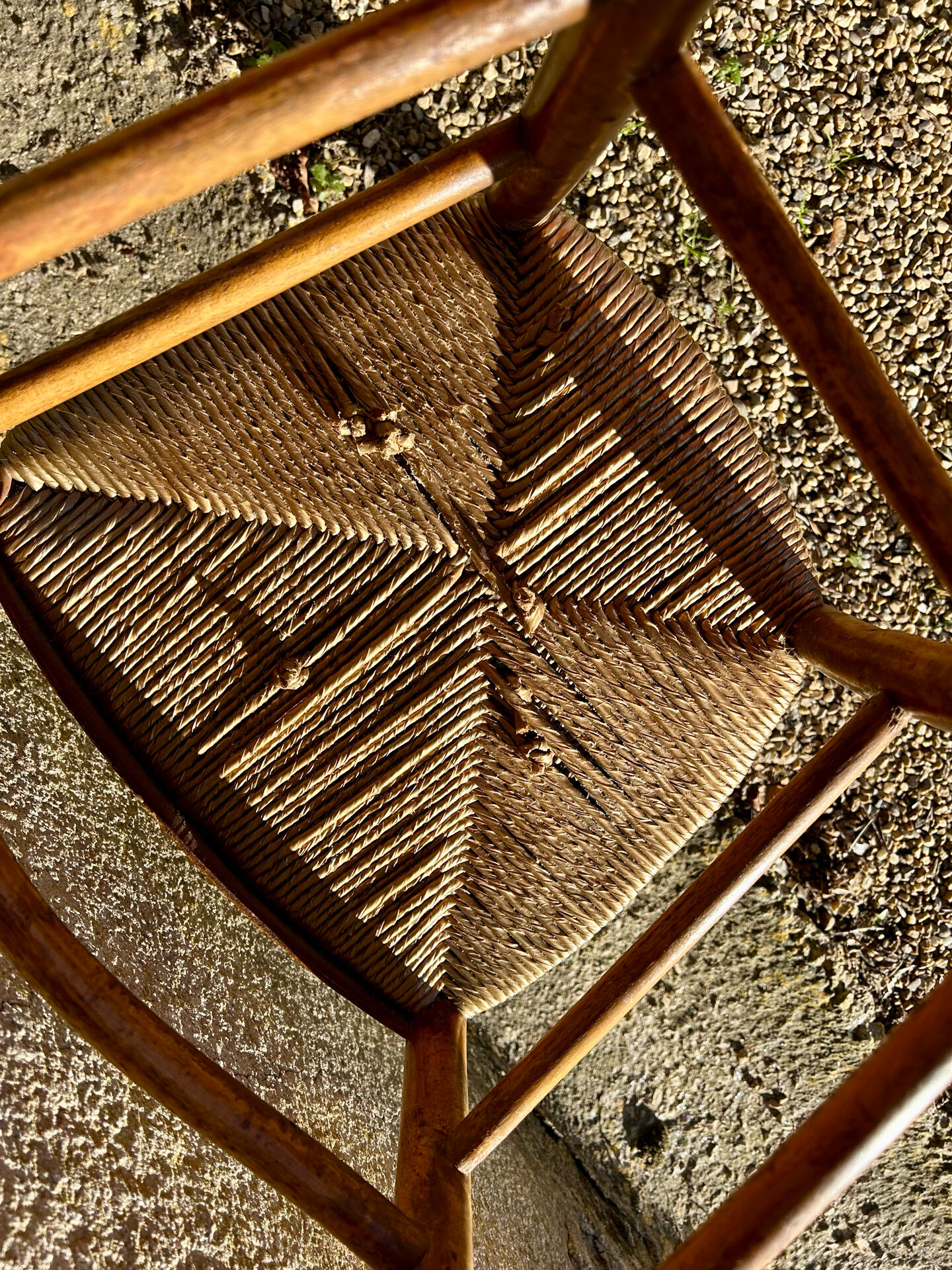 Vintage golden straw chair