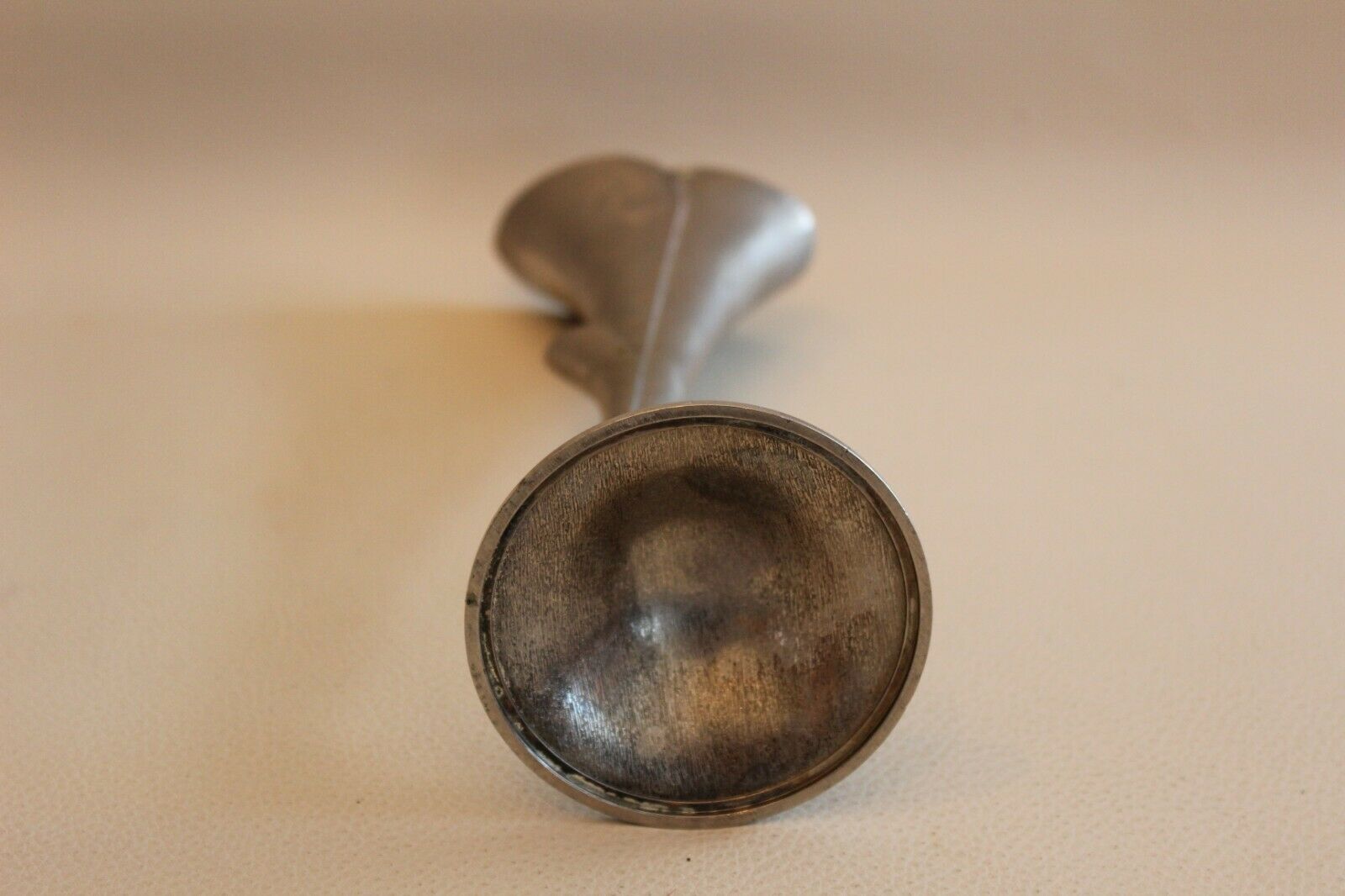 Ancient metal art deco plant-shaped vase