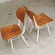 Paire de chaises ex Tchécoslovaquie TON Thonet Blanche et bois ciré