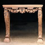 Exceptional oak serving console (18th century). Magnificent work