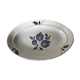 Plat oval grès faïence Saint Amand décor floral Sologne