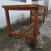 Old country farmhouse table of 3m50 for 12 people with rustic fir spacers