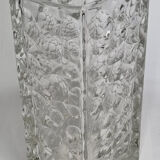 Textured vintage glass vase, 21 cm