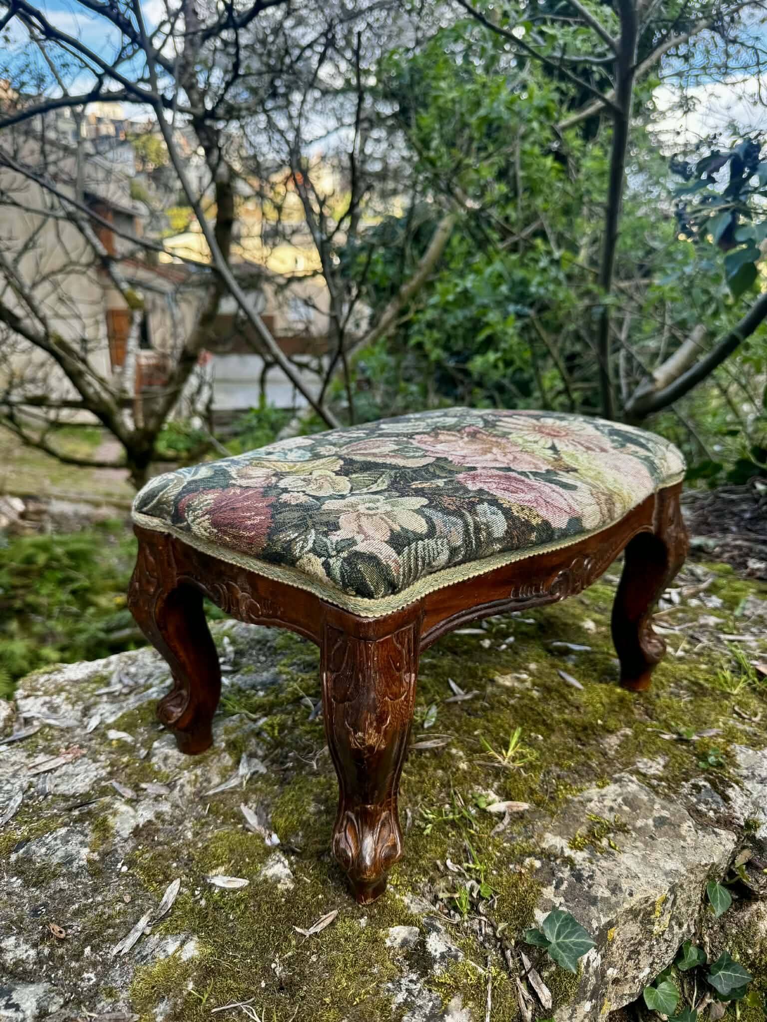 Louis XV style baroque footrest antique