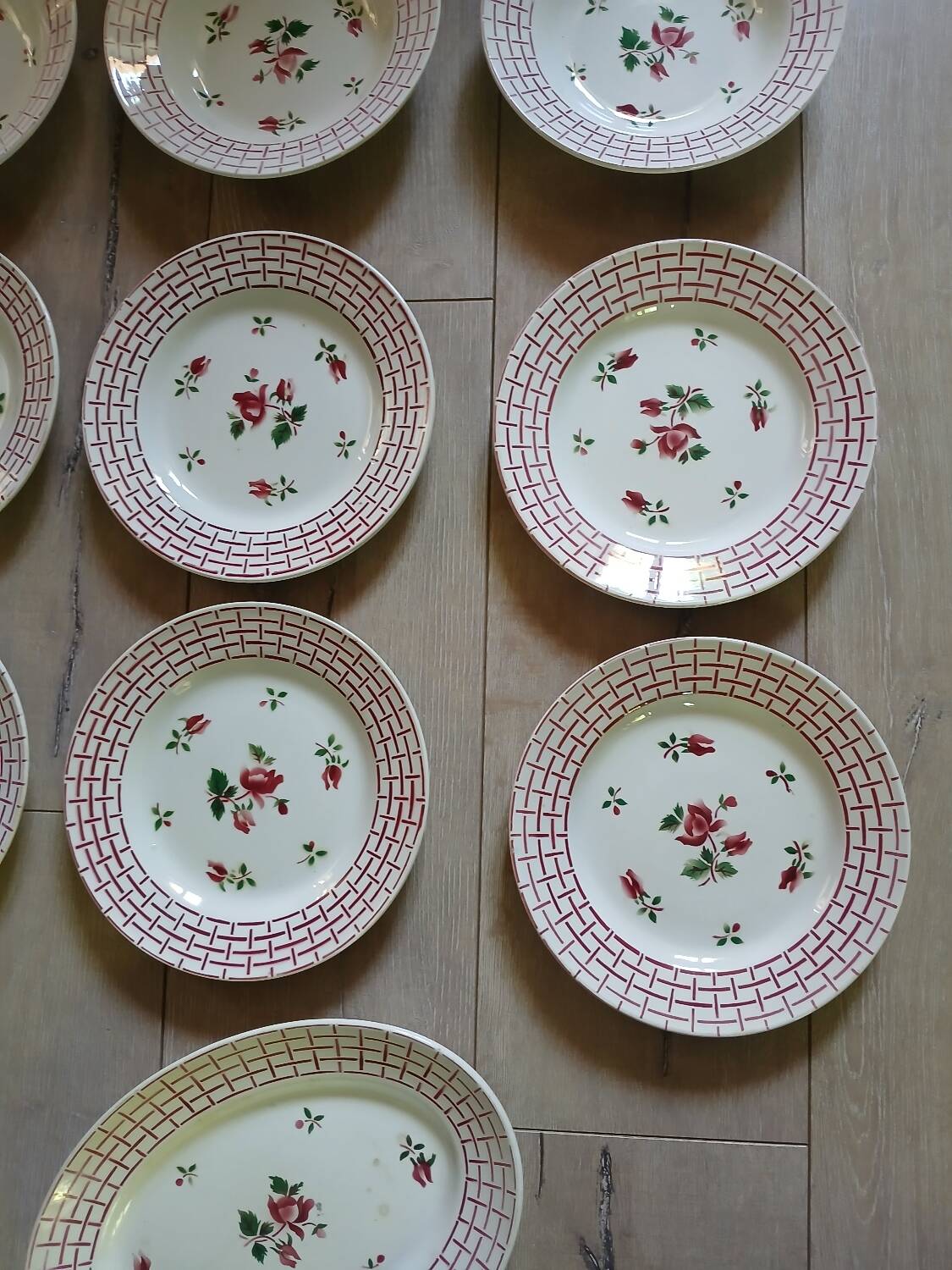 12 plates + 1 Digoin and Sarreguemines dish