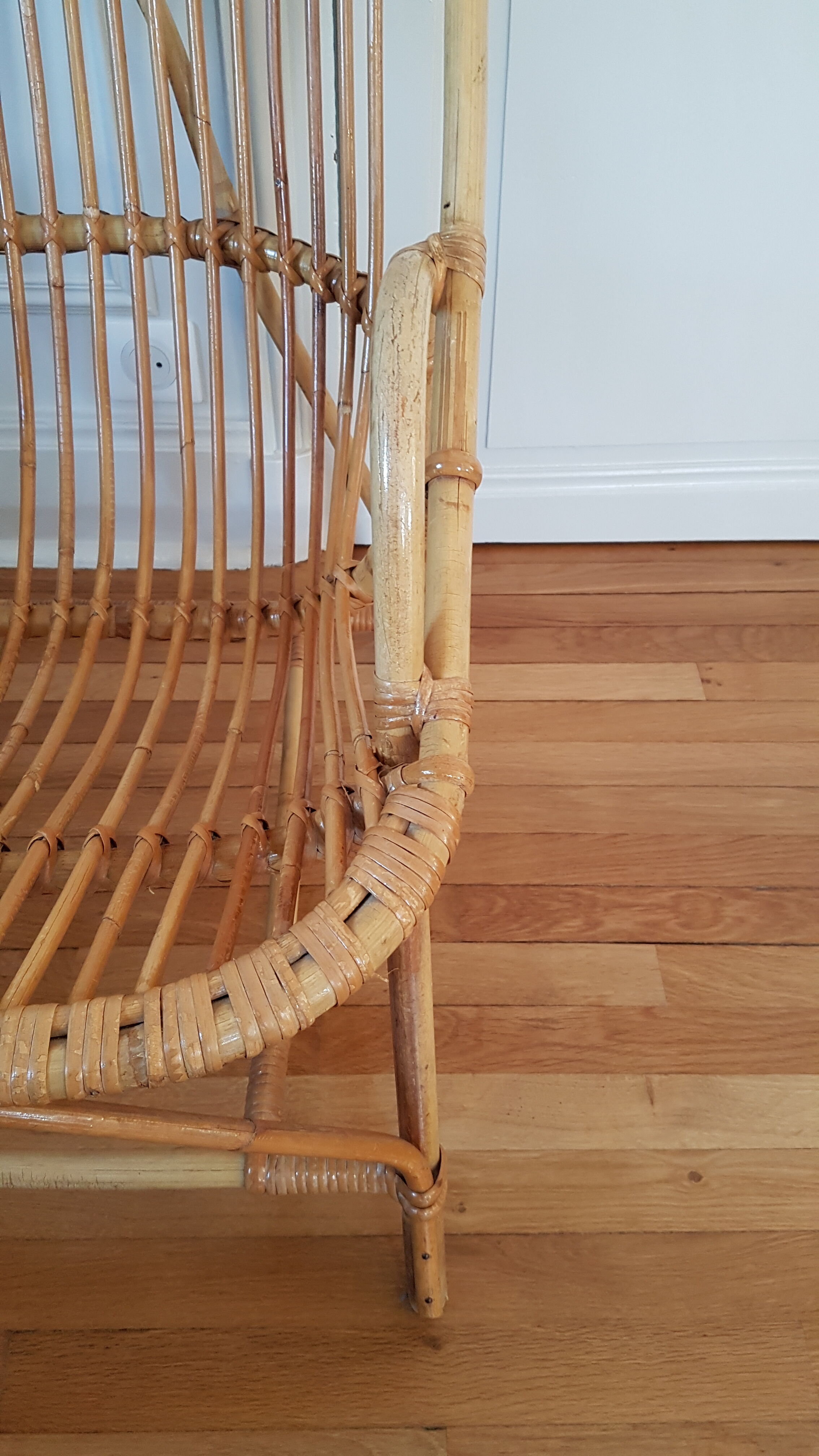 Pair of rattan armchairs
