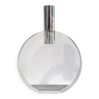 Acrylic glass vase and stainless steel, Italy, 1970s