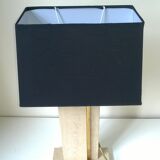 Travertine and gilded brass table lamp by Camille Breesch Belgium c. 1970