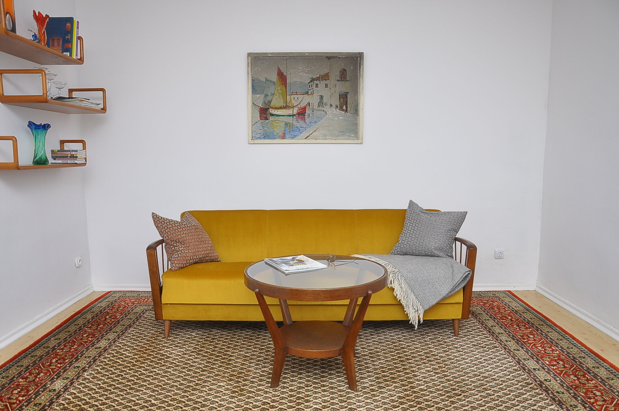 Yellow sleeper sofa 1960s