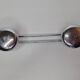 Vintage chrome metal wall coat rack, 2 hooks, 23 cm