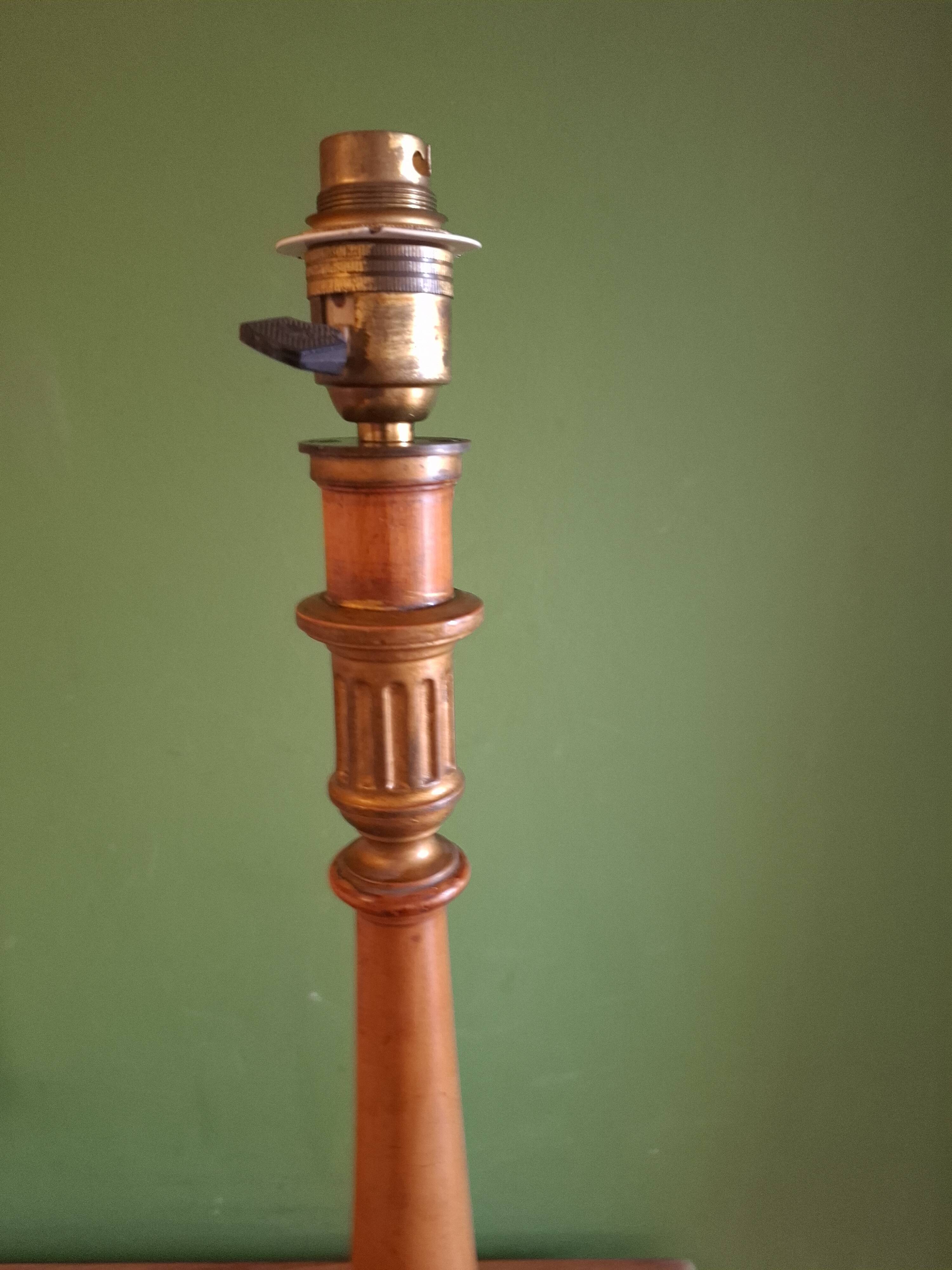 Golden wood lamp