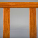 Armchair with Model FD 164 frame by Arne Vodder and Model 118 armrests by Grete Jalk in teak and black leather, Denmark, 1960s