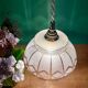 Vintage pendant lamp shade in white and gold frosted glass