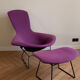 Chaise longue Knoll Bertoia Bird avec ottoman – Cadre original – Kvadra