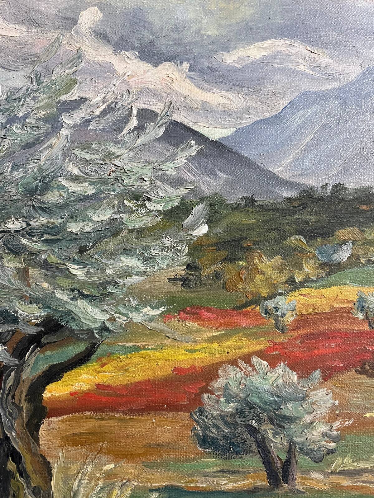 Tableau HST "Olive Trees" South of France signed Lunel