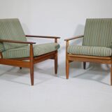 Danish Design Teak Armchair Set Mid-Century Armchair, Set of 2, 60s