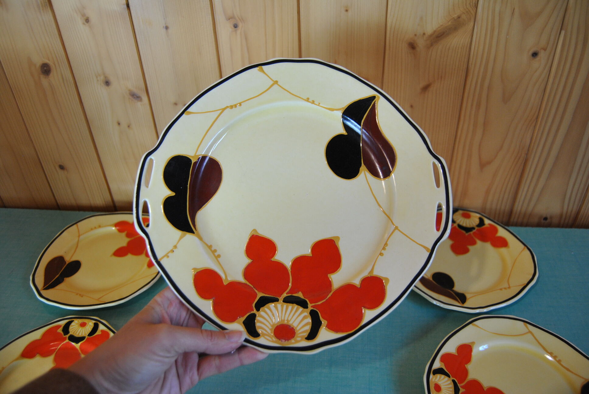 Hand-painted cake set 1960s/70s